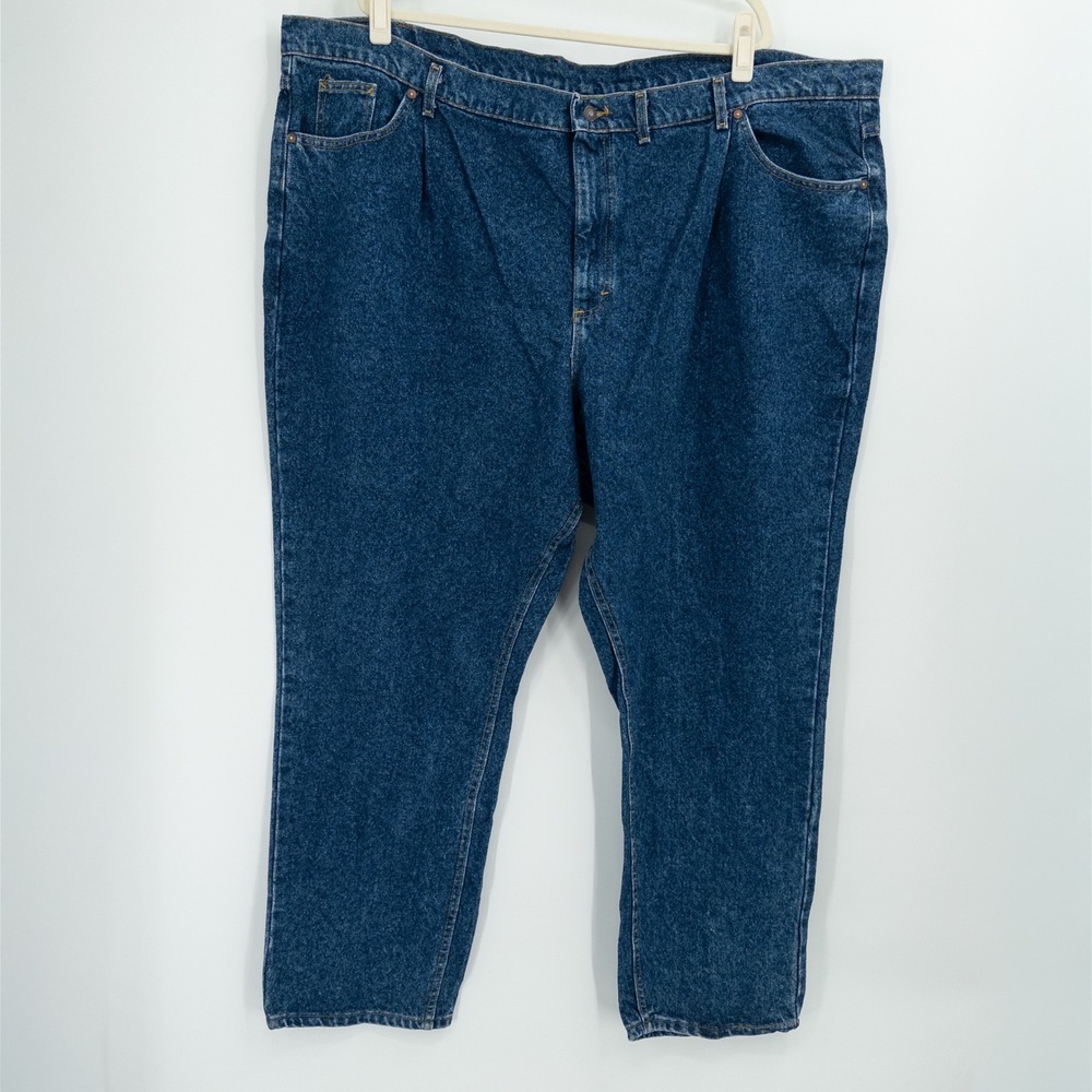 Vintage Lee Union Made in USA Relaxed Fit‎ Jeans Mens 52x32 Dark Wash Green Tab